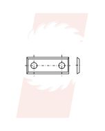 Wisselmes 29.5x9x1.5 Z=2 35° - gaten ver uit elkaar