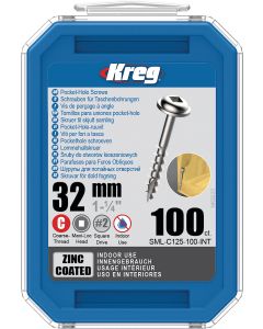 Kreg Pocket-Hole Schroeven 32mm verzinkt Grof Draad  (100 st.)